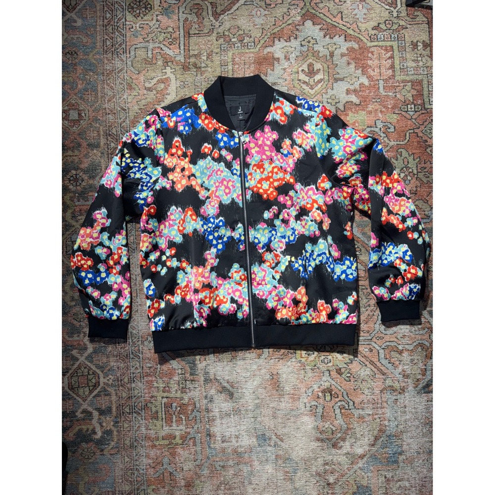JASON WU Womens Floral Bomber Jacket Full Zip- Size Small